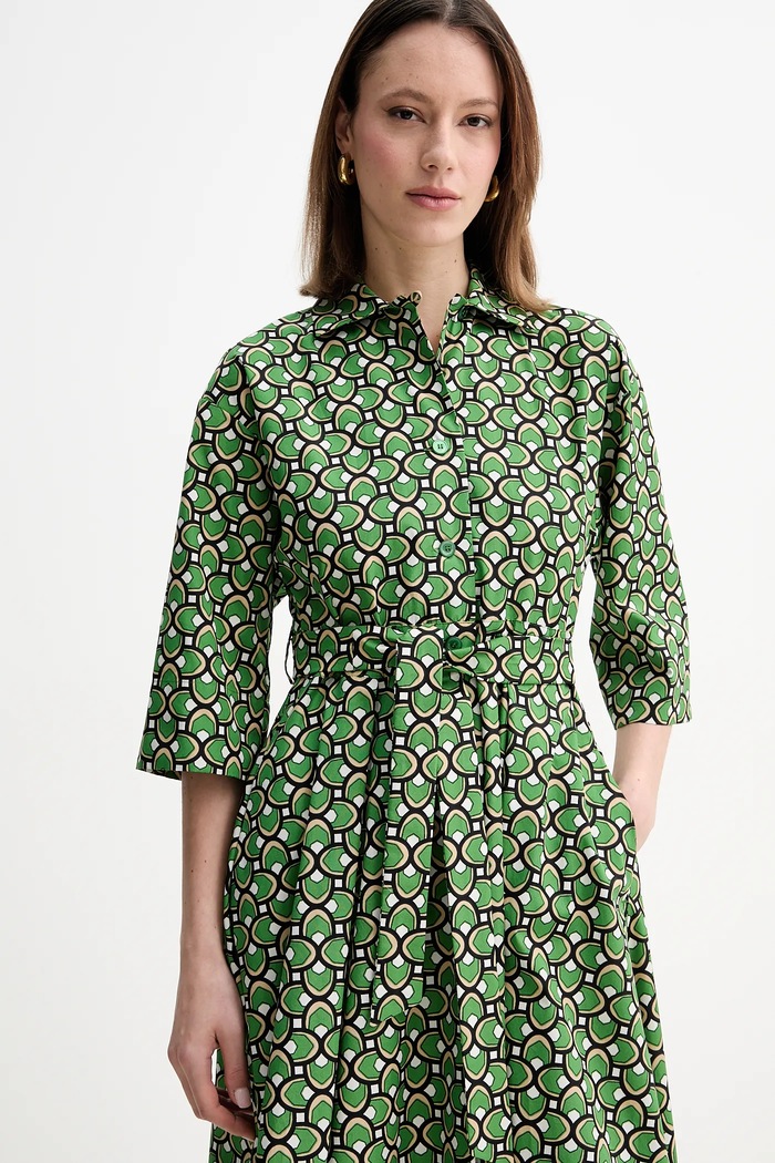 Βαμβακερό φόρεμα Weekend Max Mara 2515221152600 πράσινο SS25
