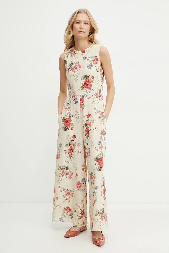 Combinezon de mătase Weekend Max Mara 2515231012600 bej