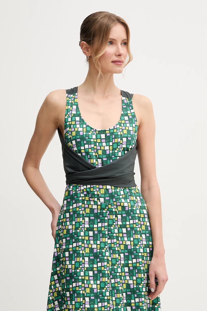 Weekend Max Mara sukienka bawełniana 2515621016600 zielony SS25