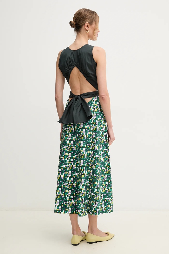 Odzież Weekend Max Mara sukienka bawełniana 2515621016600 zielony