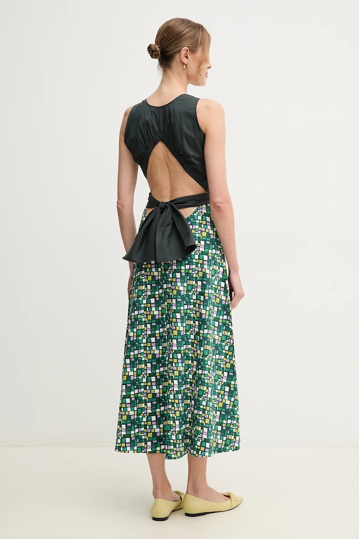 Odzież Weekend Max Mara sukienka bawełniana 2515621016600 zielony