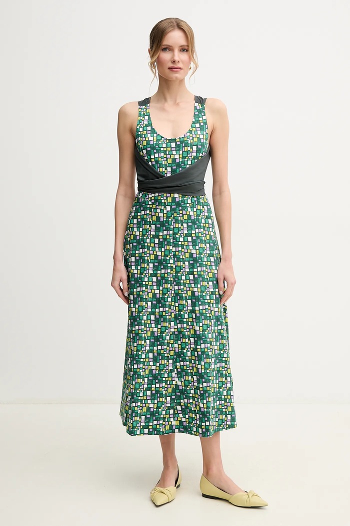 Weekend Max Mara sukienka bawełniana zielony 2515621016600