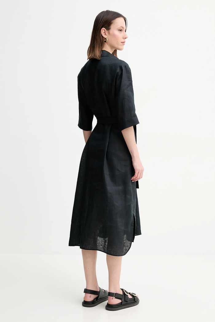 Odzież MM by Max Mara sukienka lniana 2516221028600 czarny