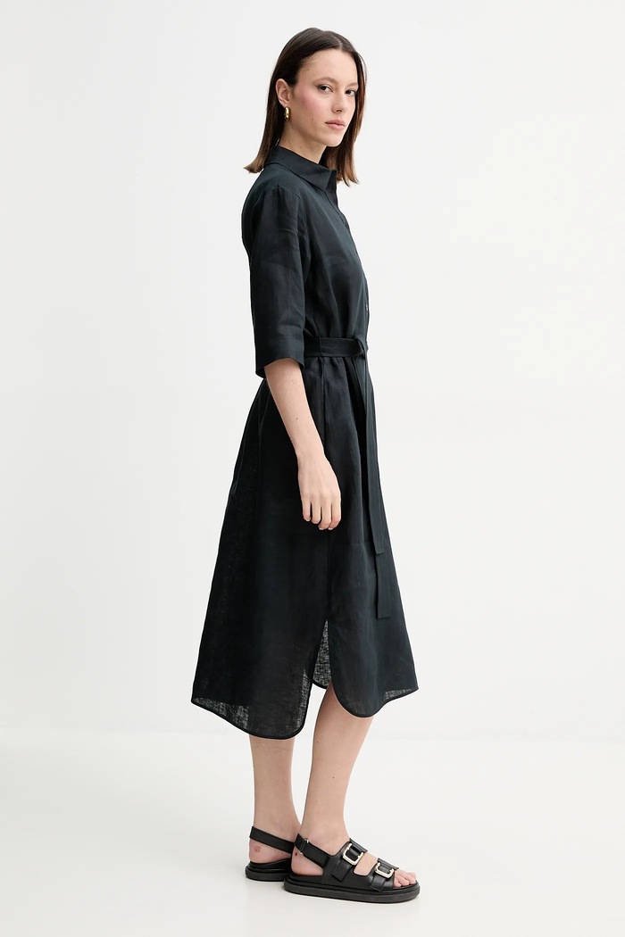 MM by Max Mara sukienka lniana czarny 2516221028600