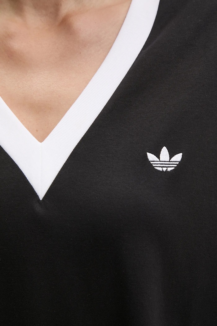adidas Originals sukienka bawełniana V-NECK DRESS JX9219 czarny