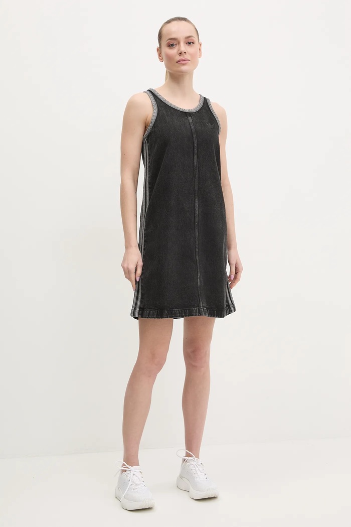 Дънкова рокля adidas Originals DENIM 3S DRESS JD3108 черен SS25