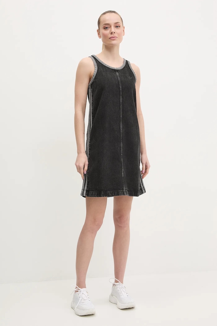 Дънкова рокля adidas Originals DENIM 3S DRESS JD3108 черен SS25