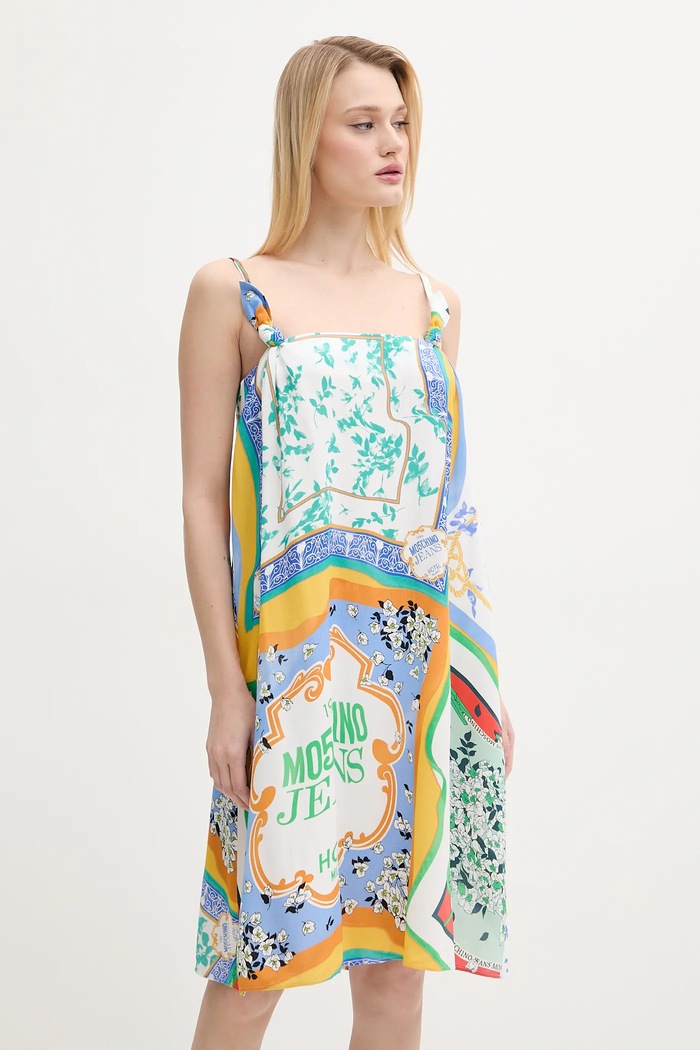 Šaty Moschino Jeans viskóza biela 0467.3735