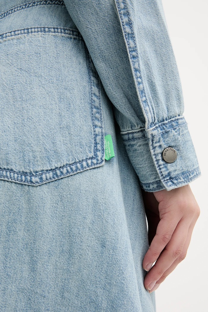 United Colors of Benetton sukienka jeansowa 4RZKDV0B5 niebieski