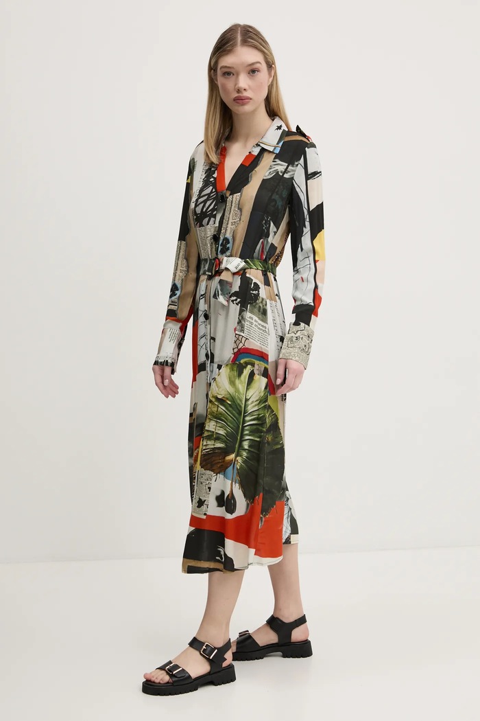 Desigual sukienka COLLAGE LACROI 25SWVW45 czarny SS25