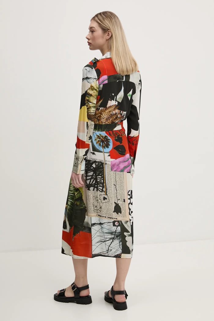 Odzież Desigual sukienka COLLAGE LACROI 25SWVW45 czarny