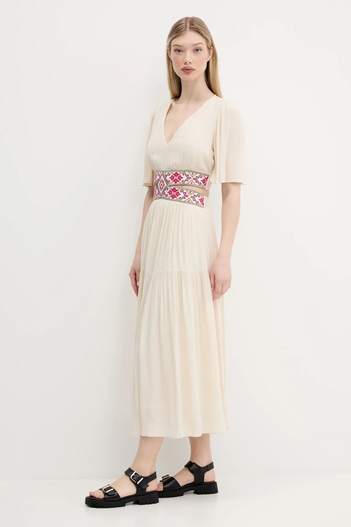 Šaty Desigual ELEMENT 25SWVW98 béžová SS25