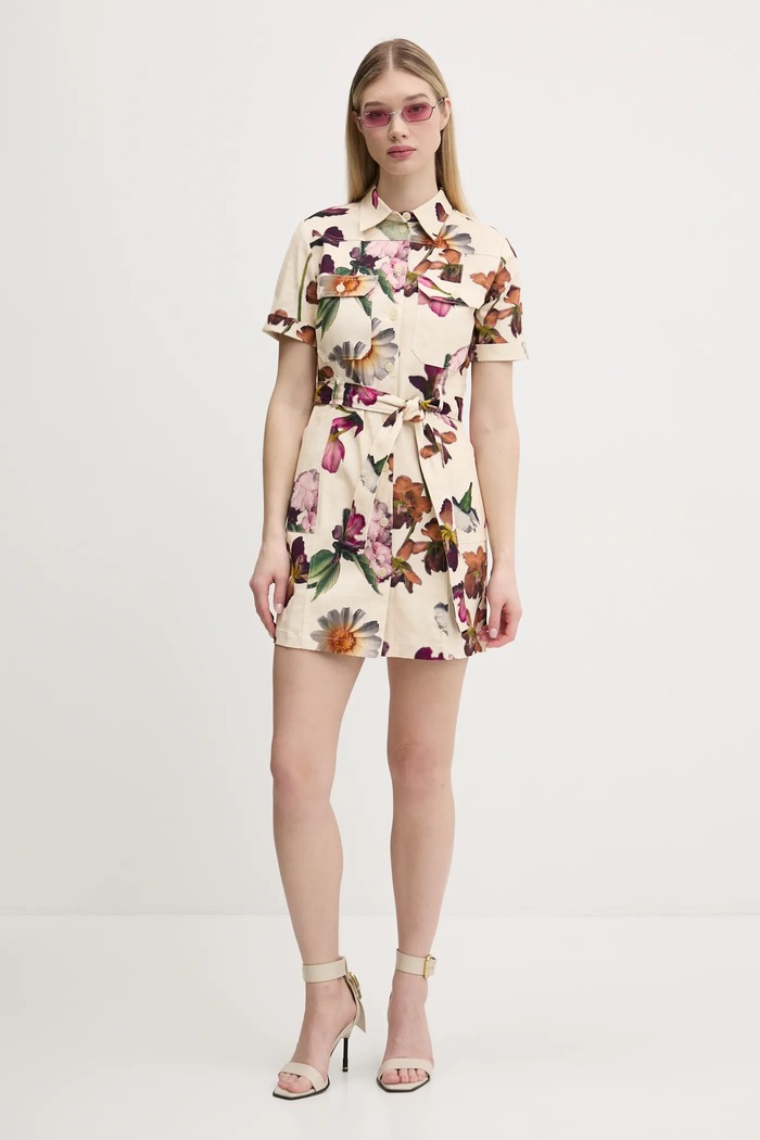 Φόρεμα Desigual MONICAWHITE 25SWVW13 μπεζ SS25