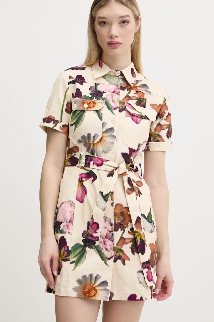 Φόρεμα Desigual MONICAWHITE μπεζ 25SWVW13
