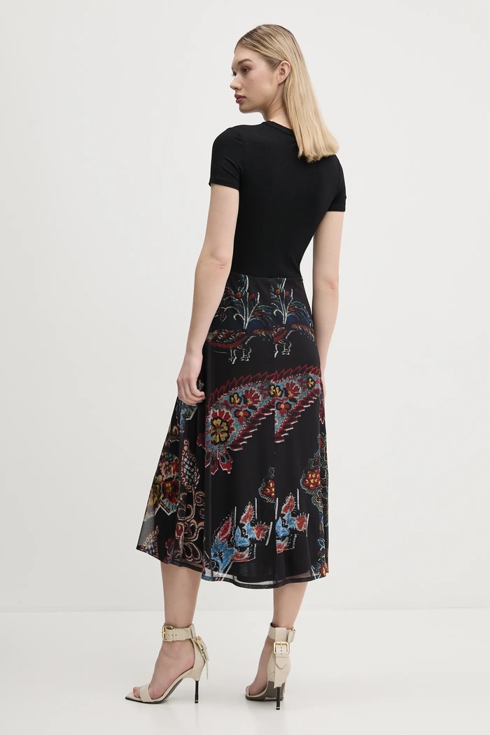 Îmbrăcăminte Desigual rochie PAISLEY MESH_LACROIX 25SWVK32 negru