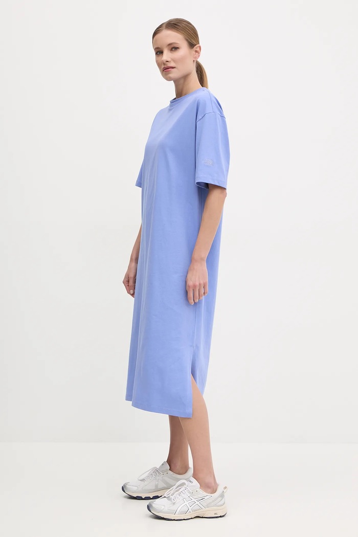 The North Face Rochie din bumbac Oversized NF0A8C2E0YI1 violet SS25