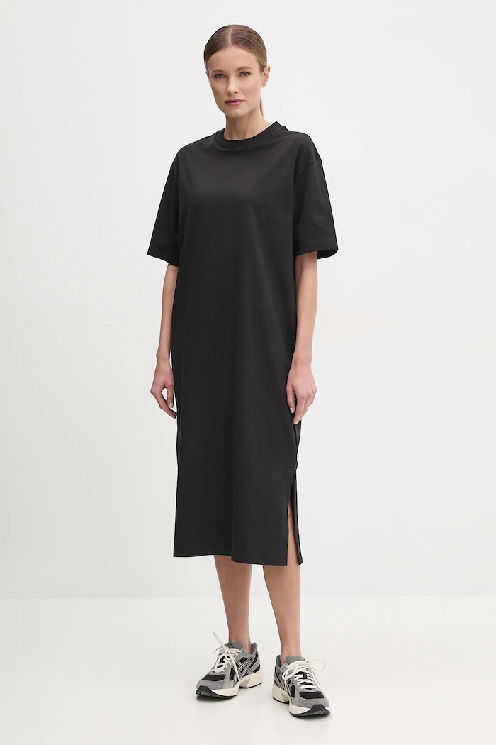 The North Face rochie din bumbac Oversized NF0A8C2EJK31 negru SS25