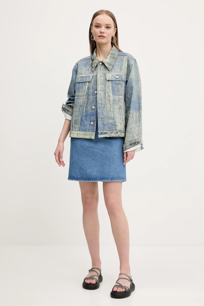 Bavlnené šaty Hugo Blue 50540560 modrá SS25