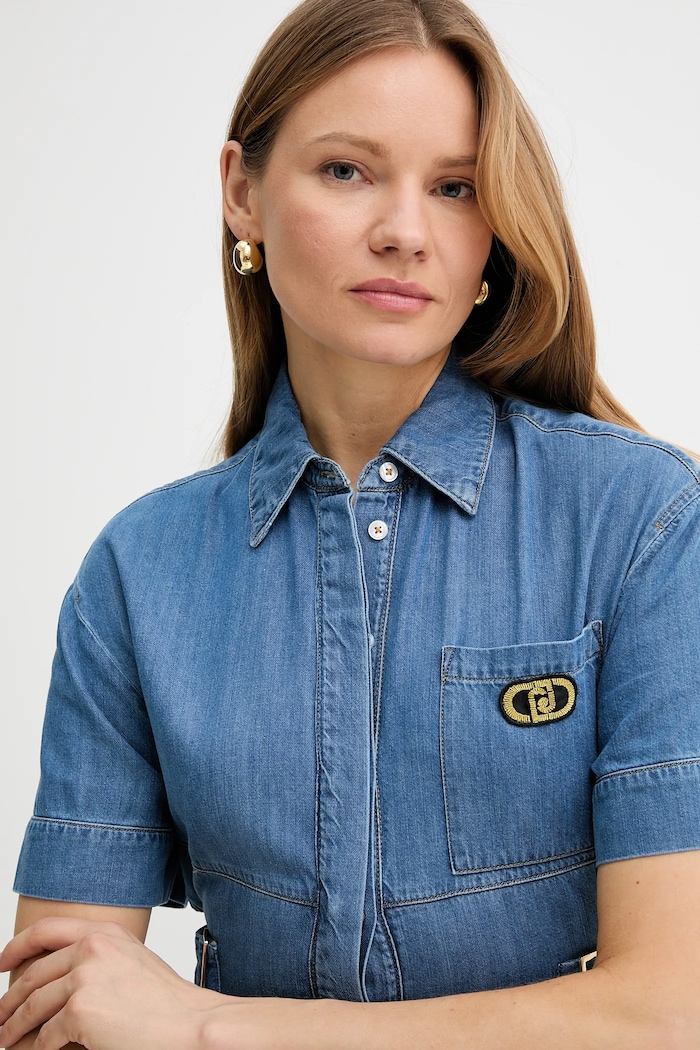Jeans obleka Liu Jo modra UA5240.D4851