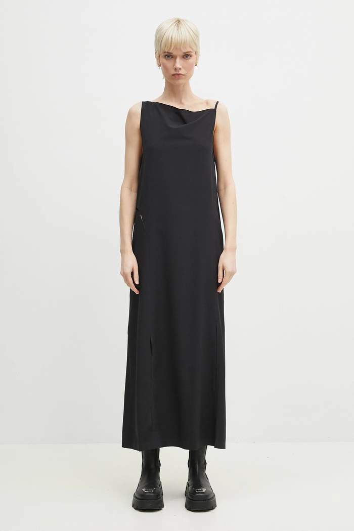 Y-3 dress Slit Dress straight black JD1474