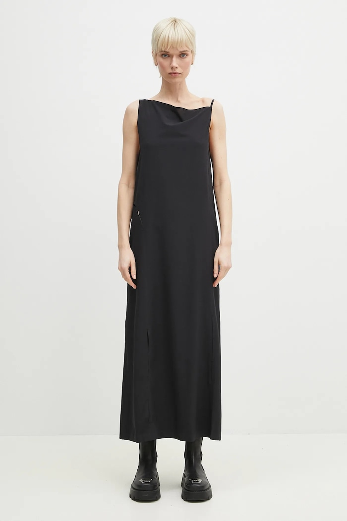 Y-3 dress Slit Dress straight black JD1474