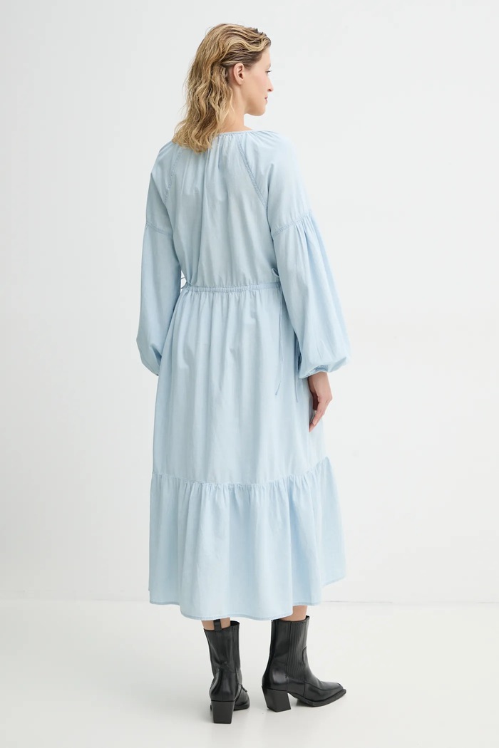 Îmbrăcăminte Levi's rochie din bumbac JOLENE LS MAXI DRESS 001HS albastru