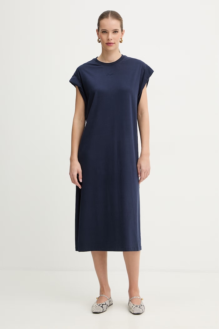 BOSS Orange rochie midi bleumarin 50540442