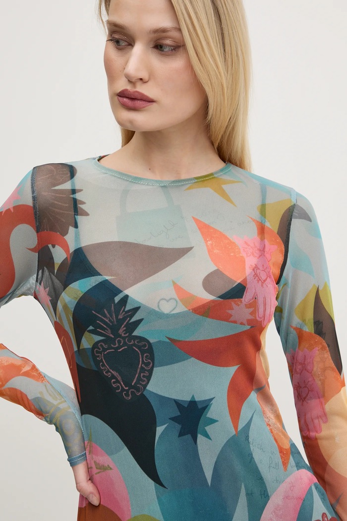 Never Fully Dressed rochie Balearic Mesh NFDDR1833 turcoaz SS25