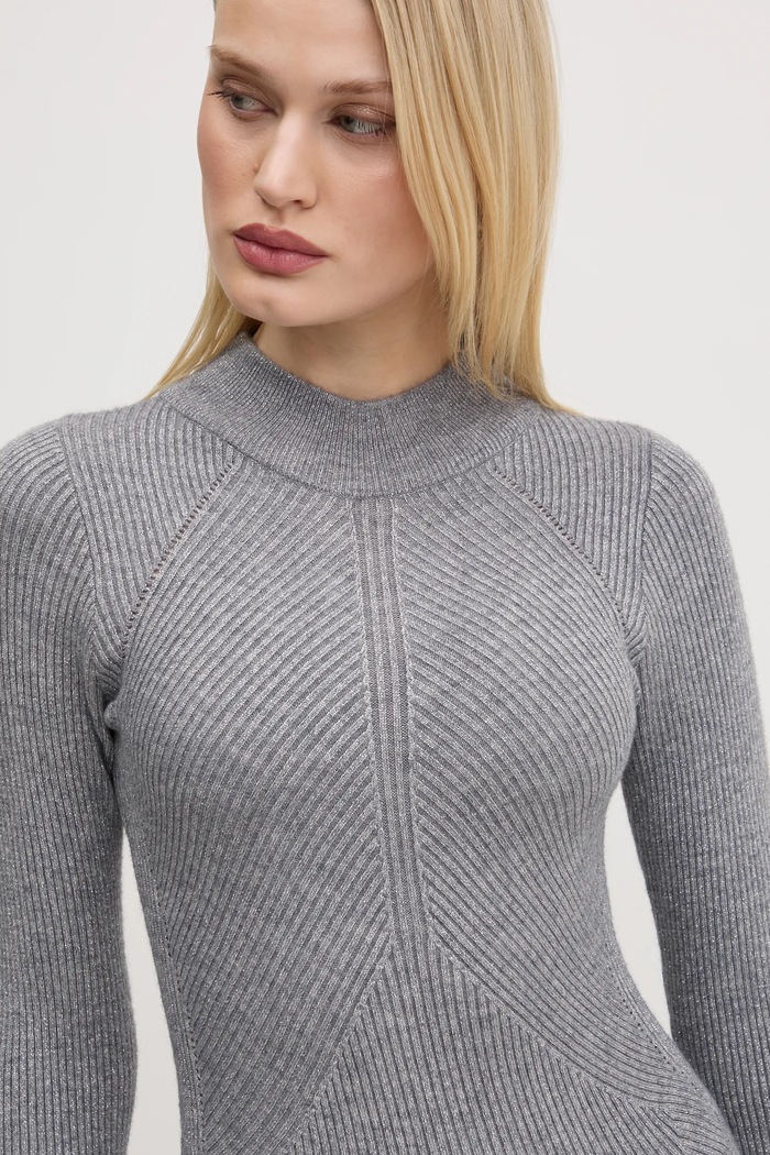 Never Fully Dressed sukienka Suki NFDKN601 szary SS25