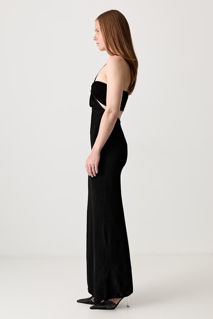 Coperni Halter dress plain with viscose COPML135Y3010 black SS25