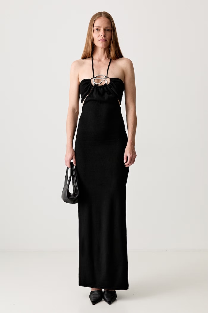 Coperni Halter dress plain with viscose COPML135Y3010 black