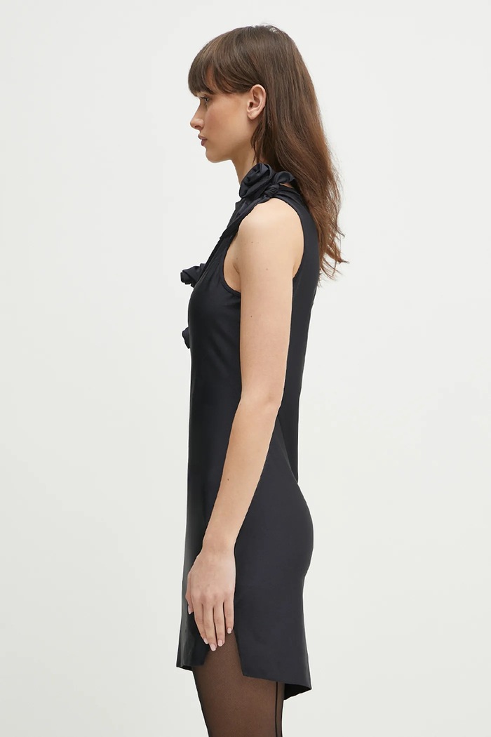 Φόρεμα Coperni Asymmetric Flower COPR154F5001 μαύρο SS25
