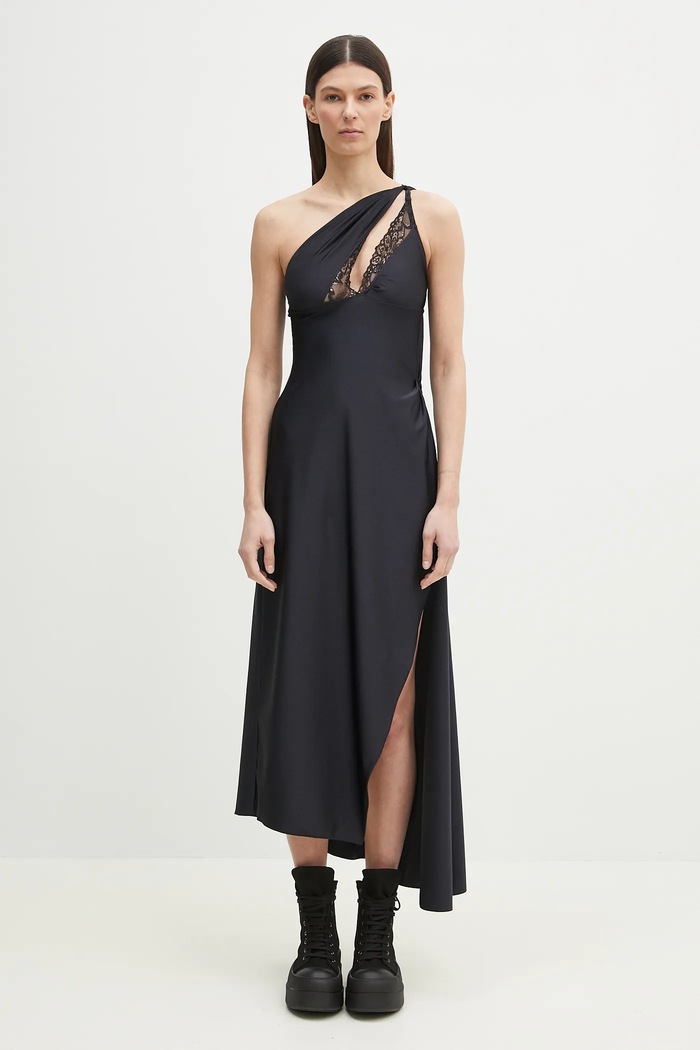 Coperni rochie Asymmetric Long maxi negru COPR135545