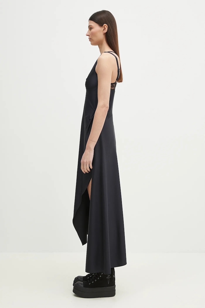 Coperni rochie Asymmetric Long COPR135545 negru SS25