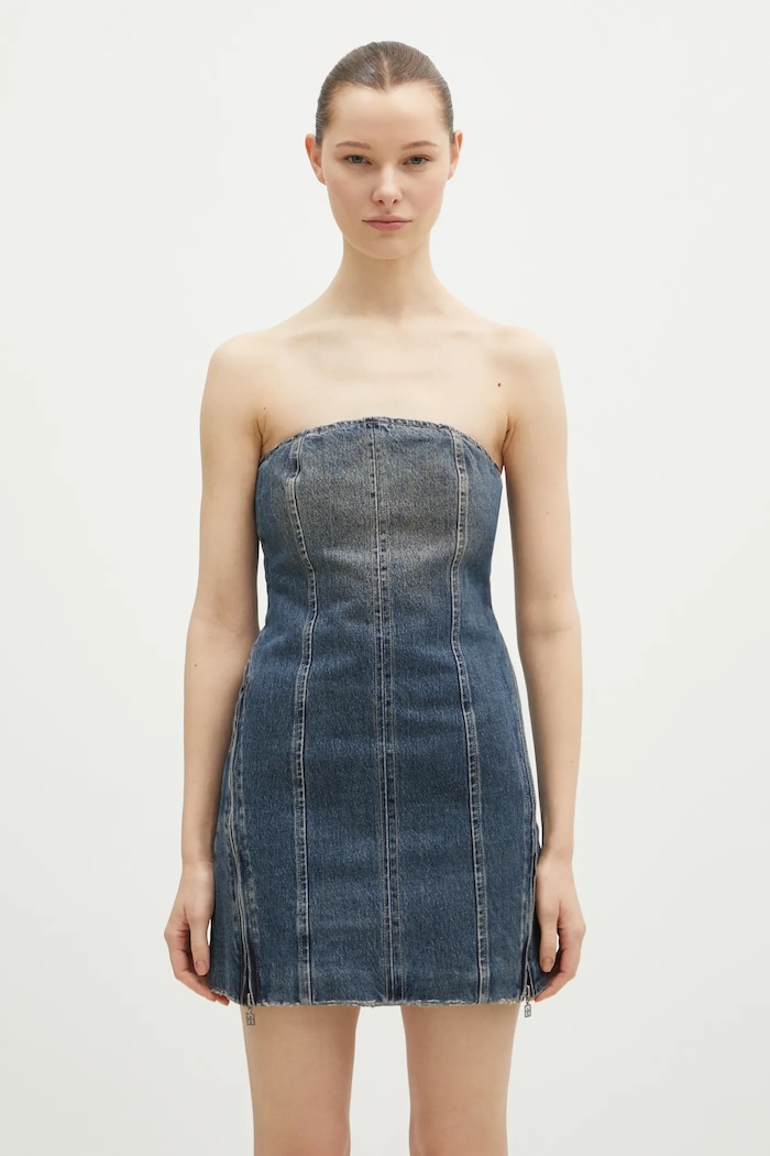 Φόρεμα τζιν KSUBI Avenue Dress Sandstorm ύφασμα σκούρο μπλε WPS25DR006