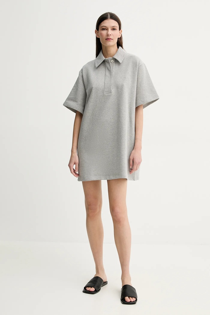 Pamučna haljina Stand Studio Kennedi 66457.8505 siva SS25