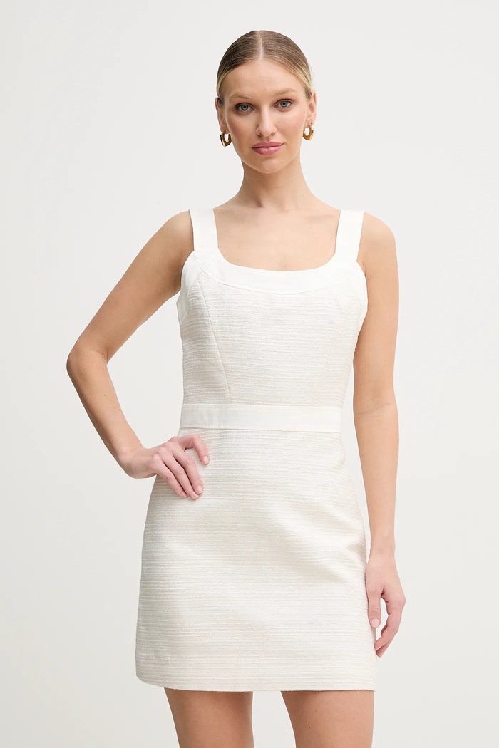 Φόρεμα Guess ELSIE εμπριμέ μπεζ W5GK77.WH610