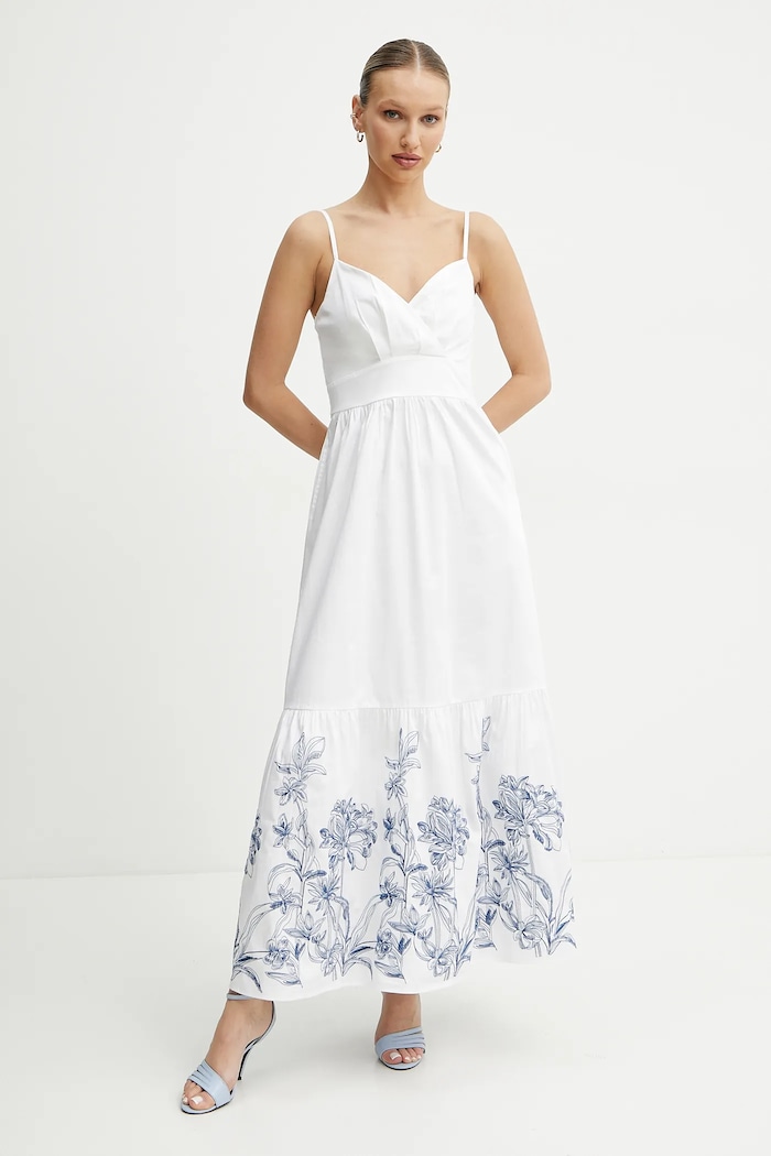 Guess sukienka rozkloszowany biały W5GT26.WH580