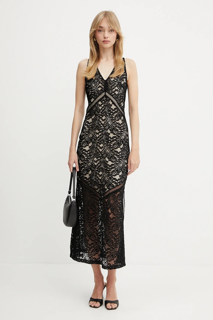 Guess sukienka CHRISTEL szpic czarny W5GT37.KCS90