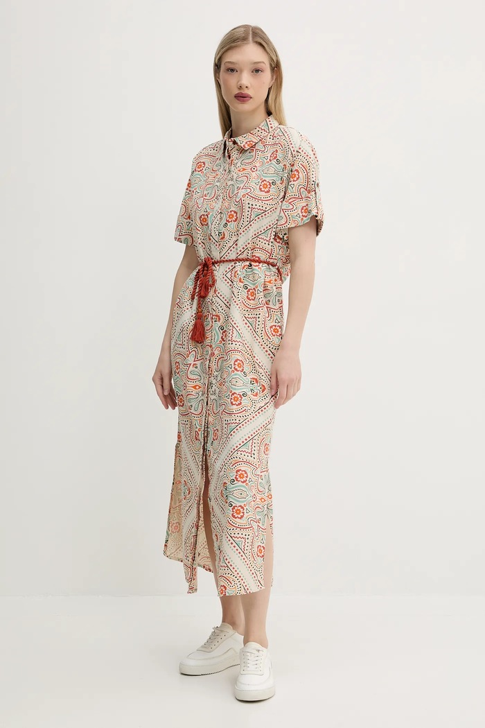 Рокля Superdry със закопчаване бежов W8011893A.F4T