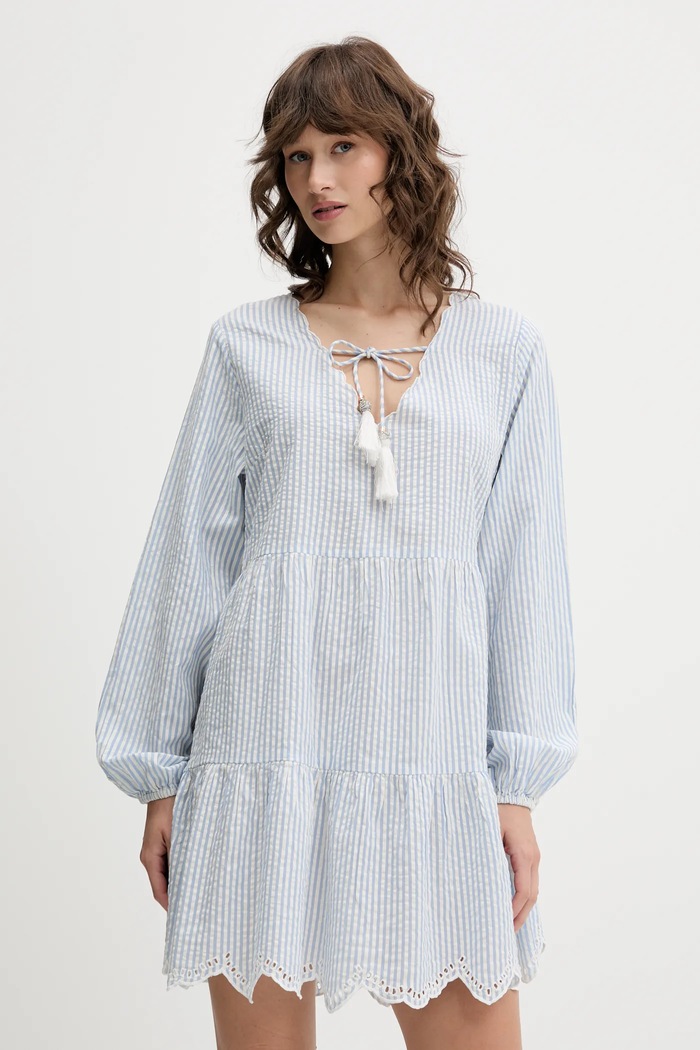 Bavlněné šaty Superdry mini modrá W8011914A.2U7