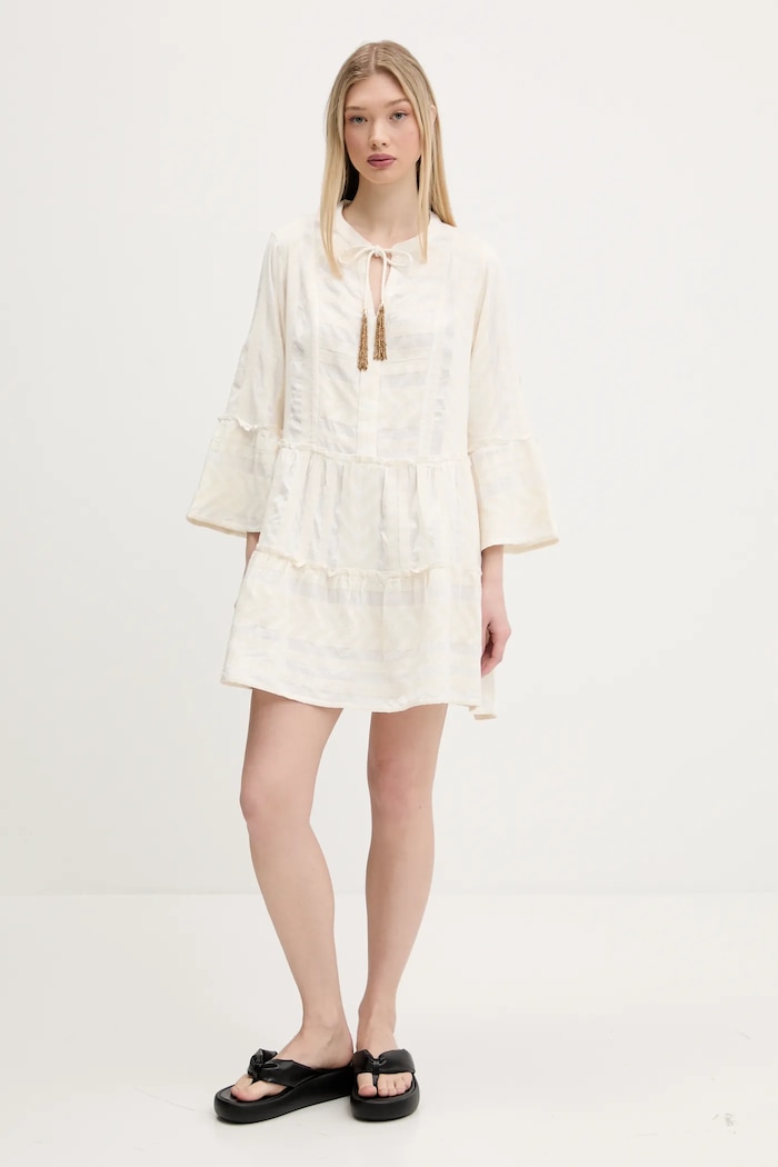 Superdry rochie W8011916A.ZEA bej SS25