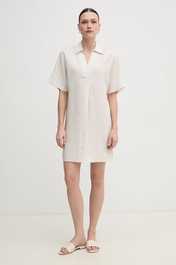 Calvin Klein rochie din amestec de in K20K208382 bej SS25