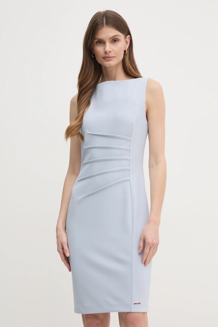 Φόρεμα Calvin Klein με ελαστάν μπλε K20K208433