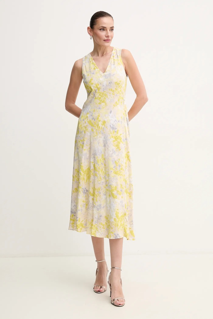 Рокля Calvin Klein LV044B059G жълт SS25