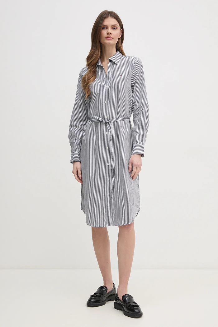 Рокля Tommy Hilfiger WW0WW45581 бял SS25