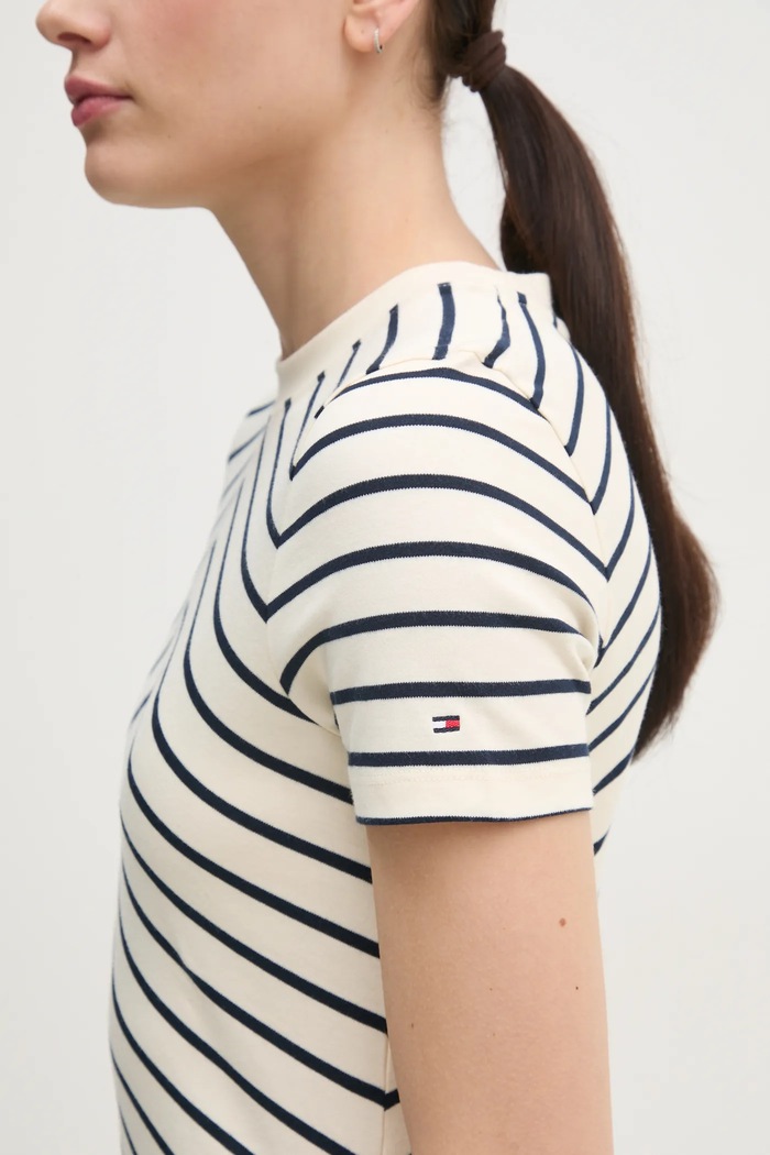Bavlněné šaty Tommy Hilfiger WW0WW44547 béžová