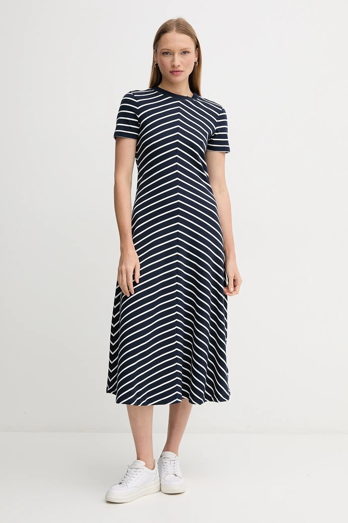 Tommy Hilfiger Bavlněné šaty Tommy Hilfiger námořnická modř WW0WW44547