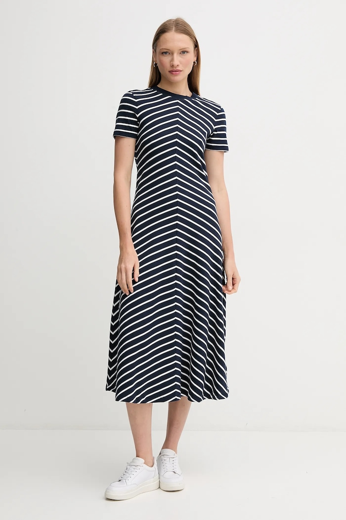 Tommy Hilfiger Bavlněné šaty Tommy Hilfiger námořnická modř WW0WW44547
