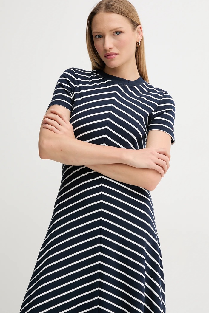 Bavlněné šaty Tommy Hilfiger Tommy Hilfiger WW0WW44547 námořnická modř